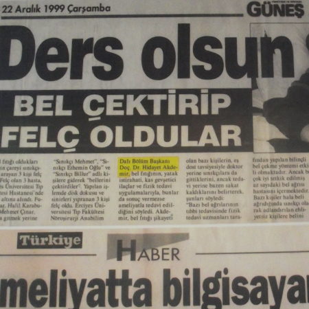 DERS OLSUN! (Bel Çektirip Felç Oldular)