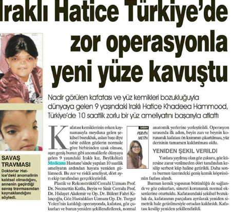 Iraklı Hatice Türkiye'de Zor Operasyonla Yeni Yüze Kavuştu